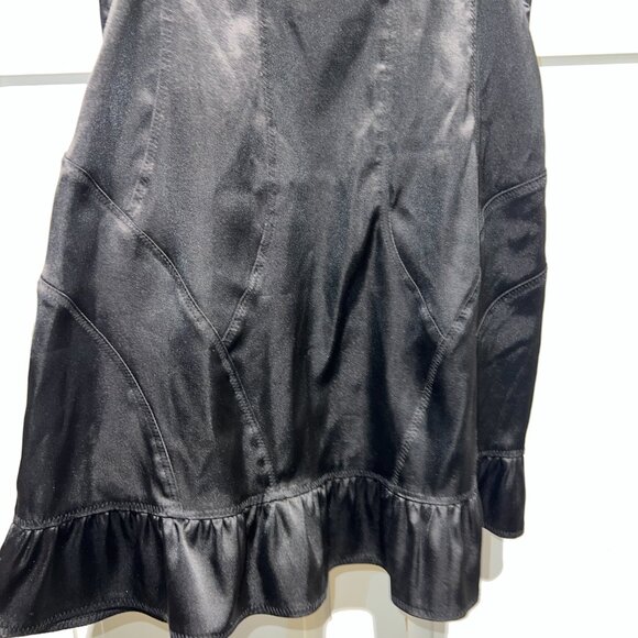 Guess Designer Night Out Cocktail Shiny Slip Dress Silky Black Looks New - Picture 8 of 10